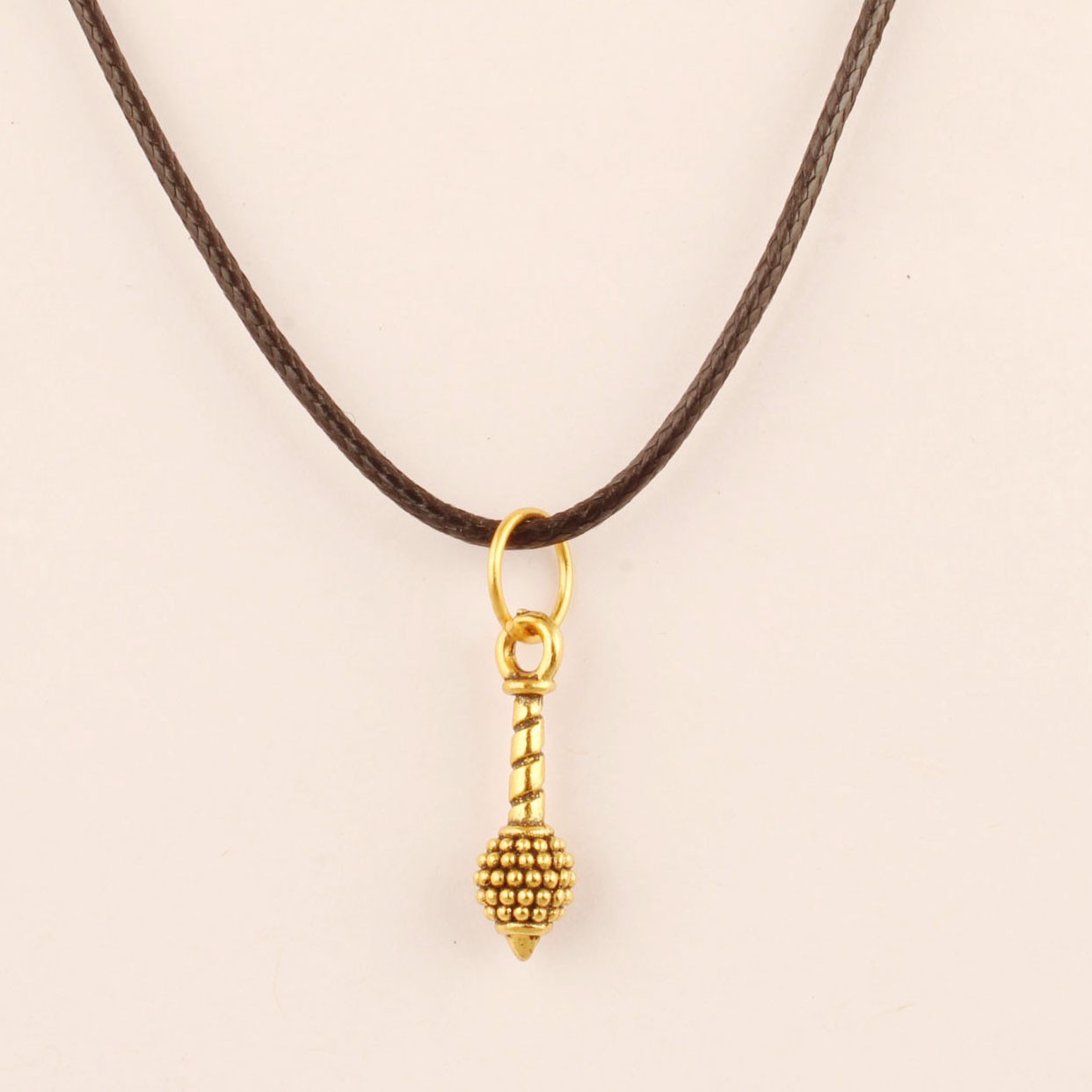 Hanuman Gada Pendant Necklace for Men & Women – Gold Tone Bajrangbali Gada