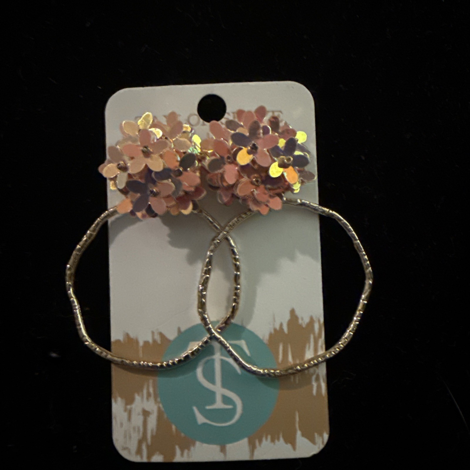 Flower Iridescent Hoops