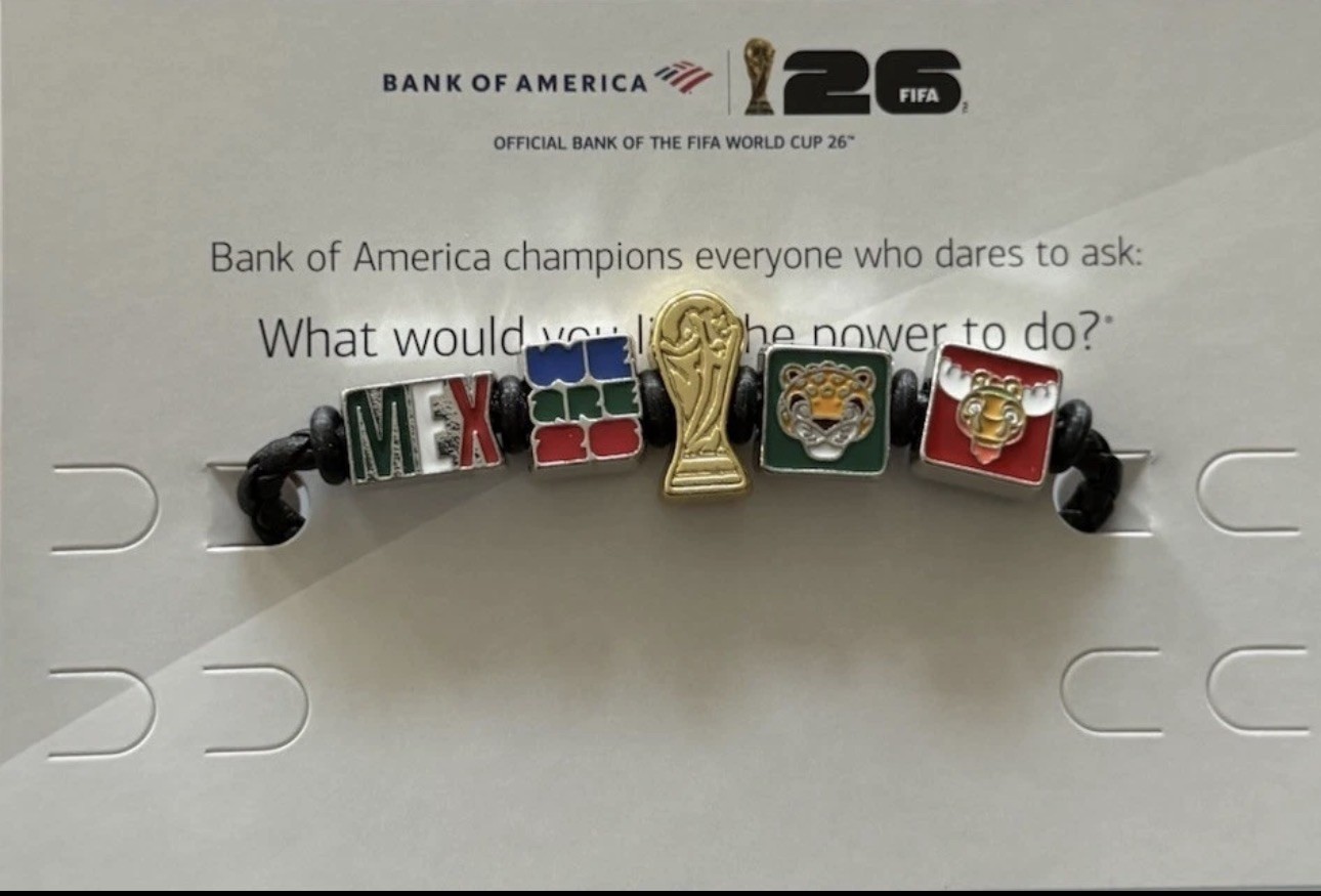FIFA World Cup 26 Bank Of America Braided MEXICO Charm Bracelet