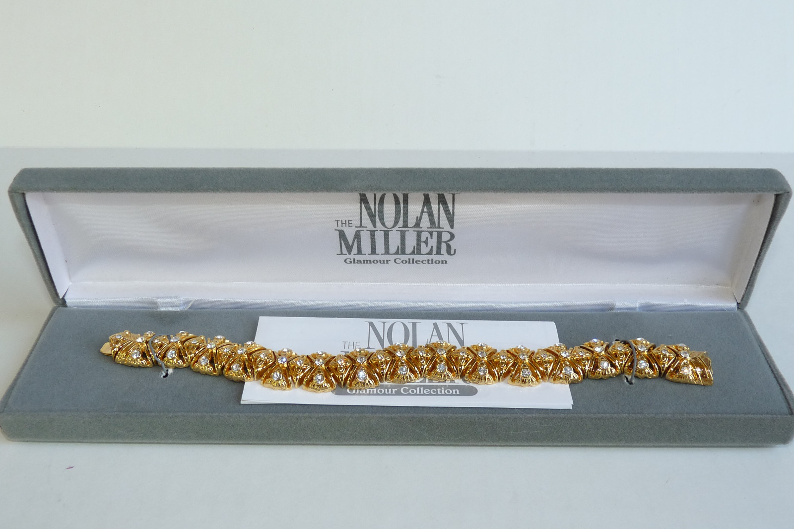 Nolan Miller Glamour Collection Michigan Avenue Gold Crystal link bracelet New