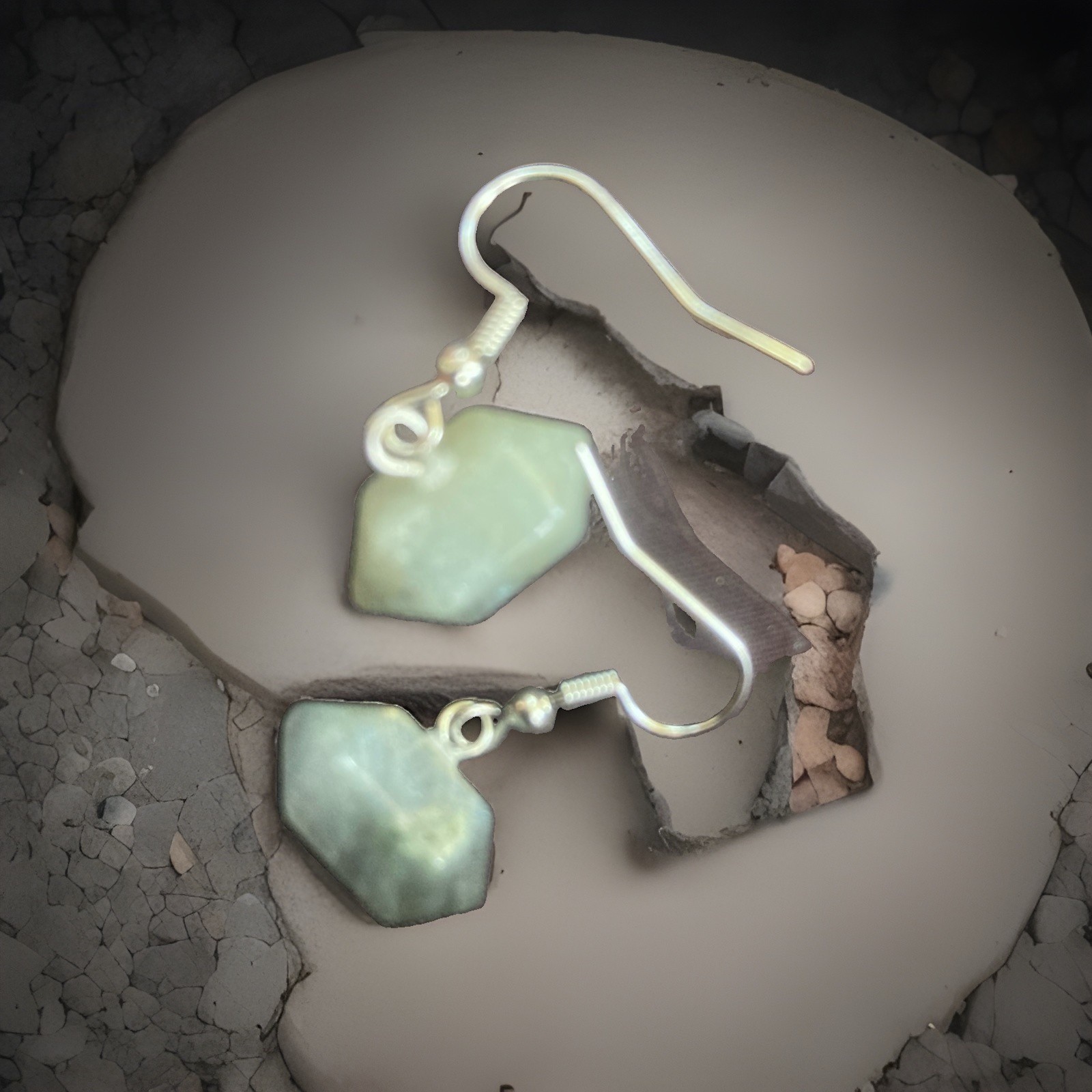 Multicolor Dangle/Drop Earrings Hook Closure Stone Metal Assorted Shapes
