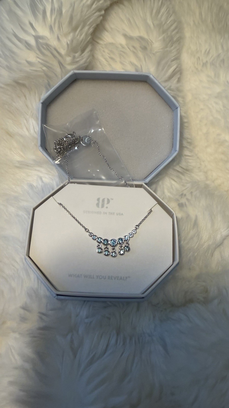 Bomb Party OG Necklace NK28882 Speak Now, Dangle Later Paraiba Rhodium