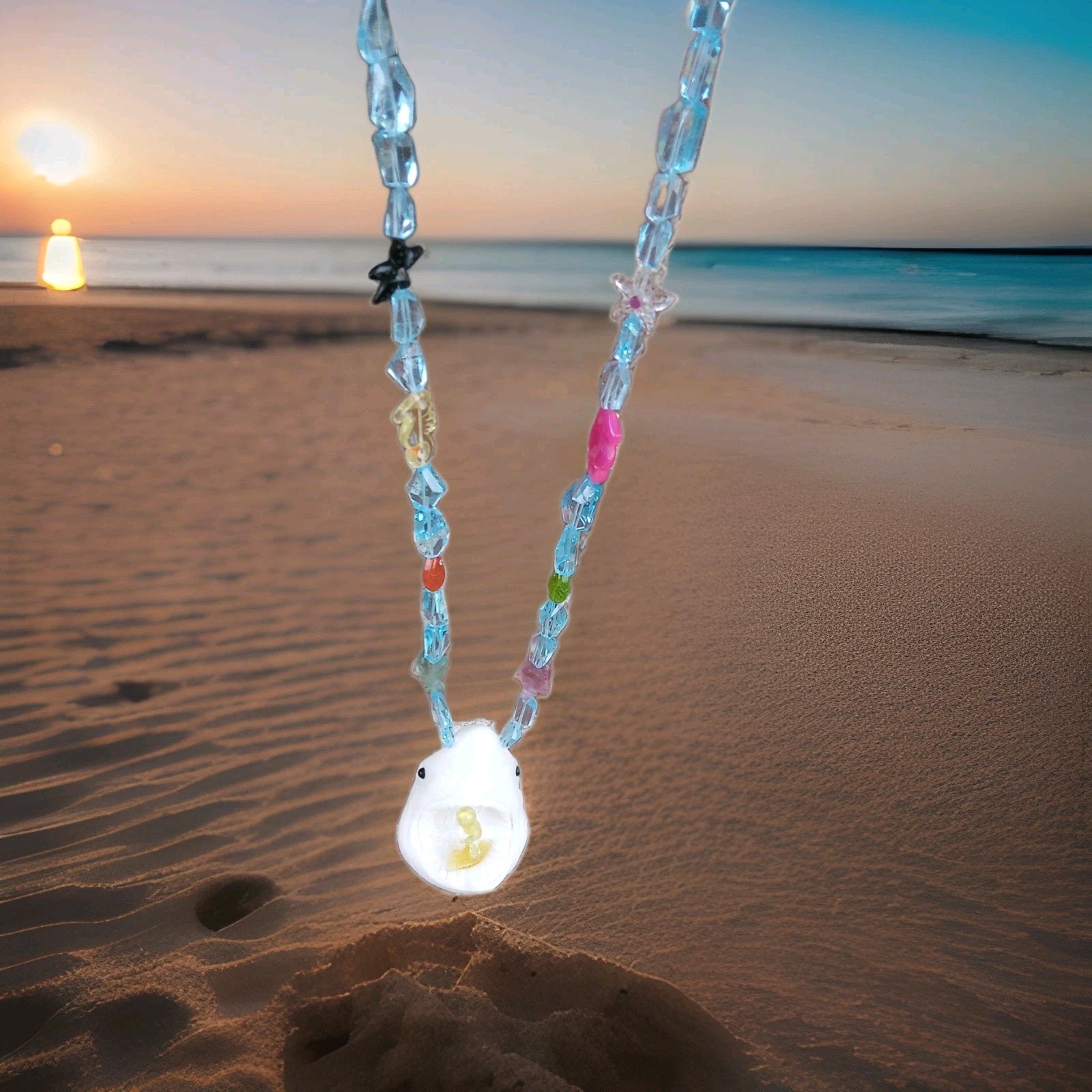 Shark Week Surfer Gemstone Necklace Jewelery Rolex