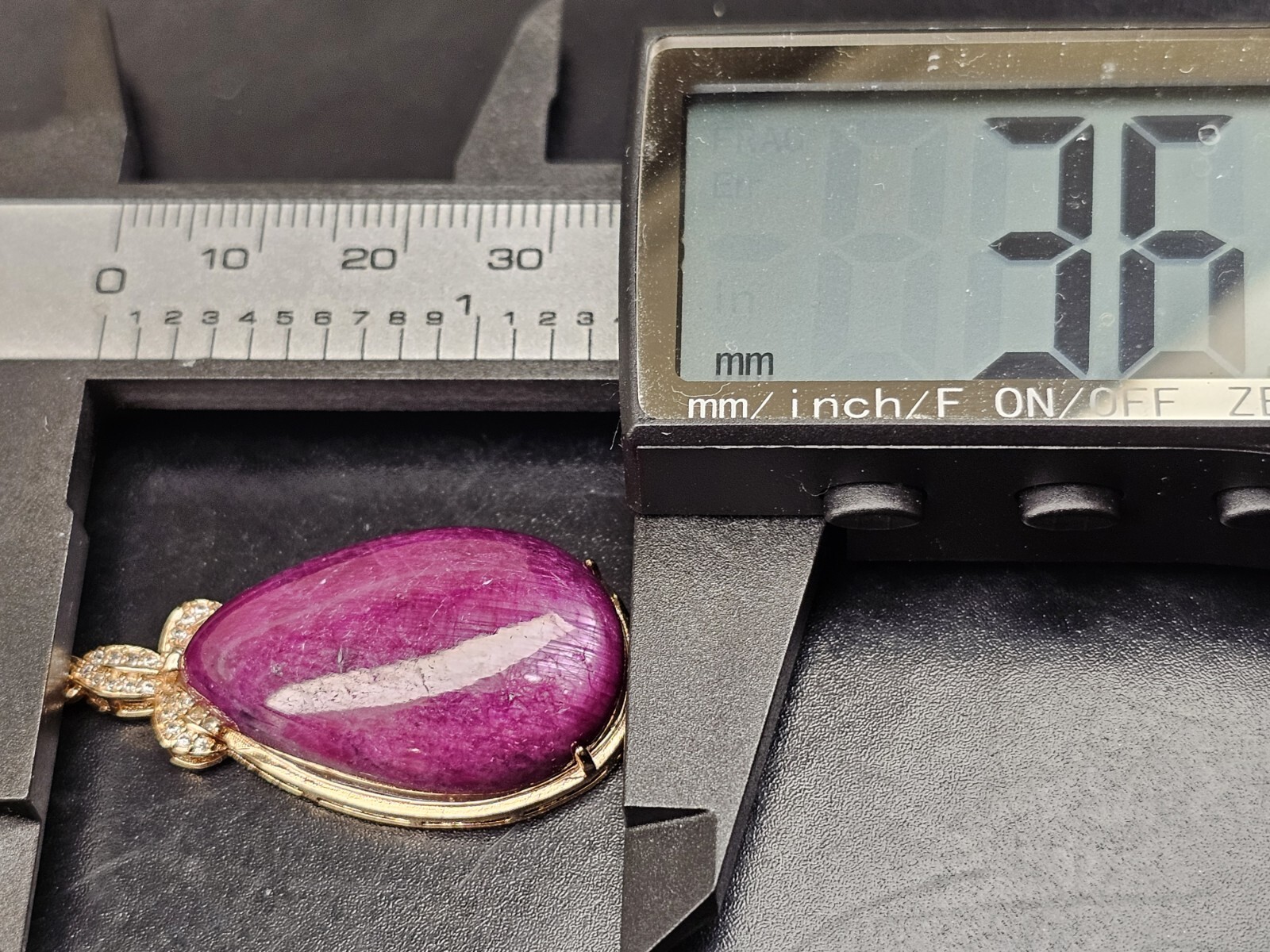 Top Quality Rare Ruby Zoisite Crystal Pendant Necklace Gold Plated S925 Necklace