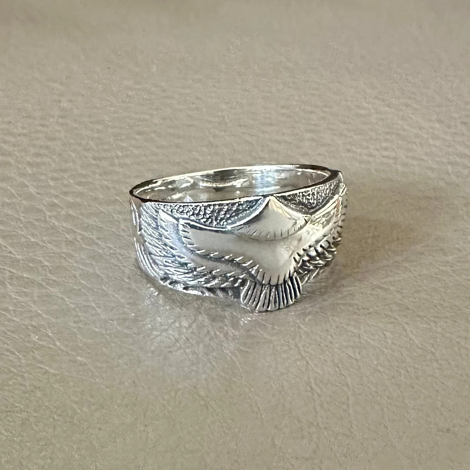 Handcrafted 925 Sterling Silver Eagle Ring Tribe Style Eagle Bird Falcon Ring