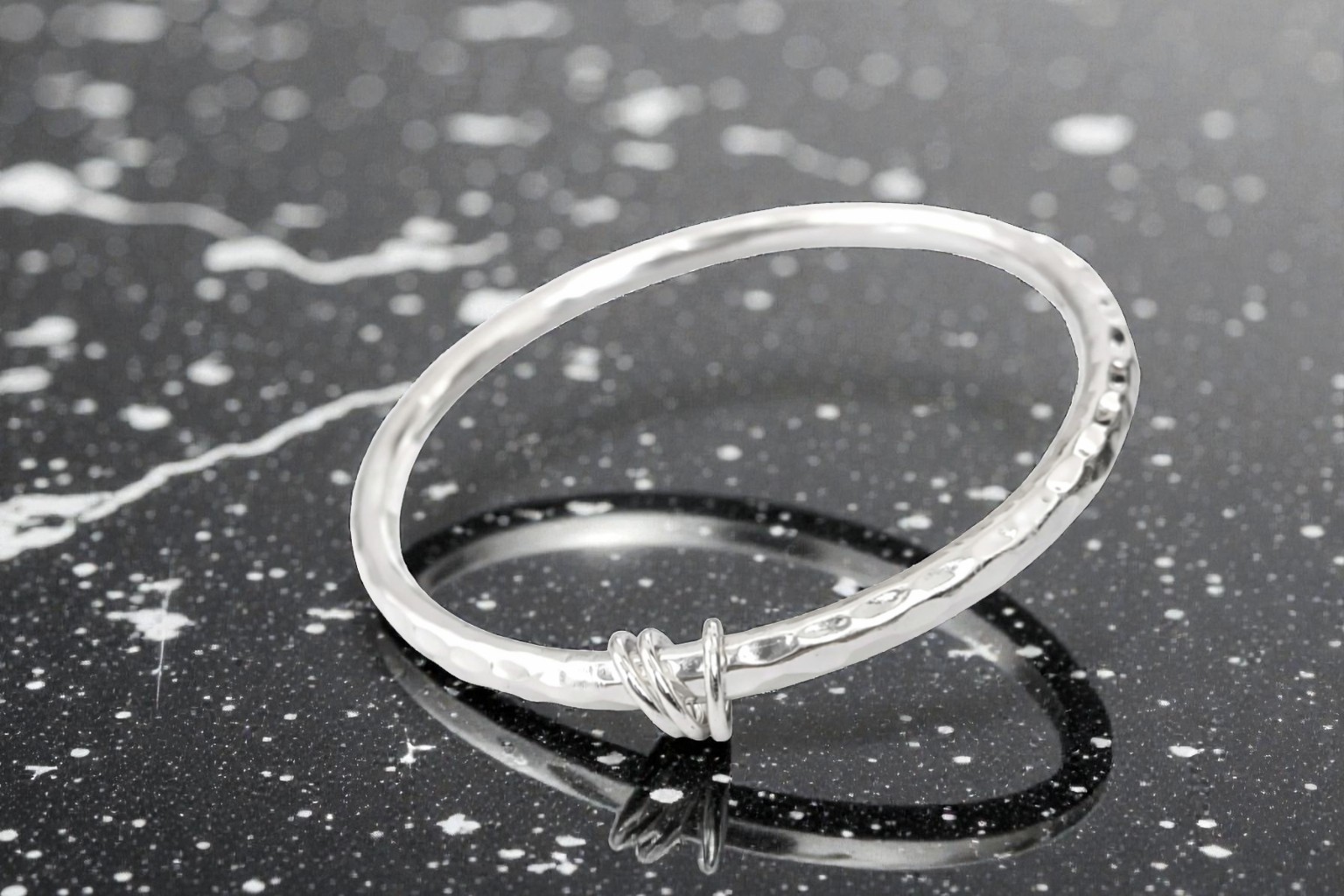 Hammered Wide Bangle For Women 925 Solid Thick Heavy Sterling Silver Bangle