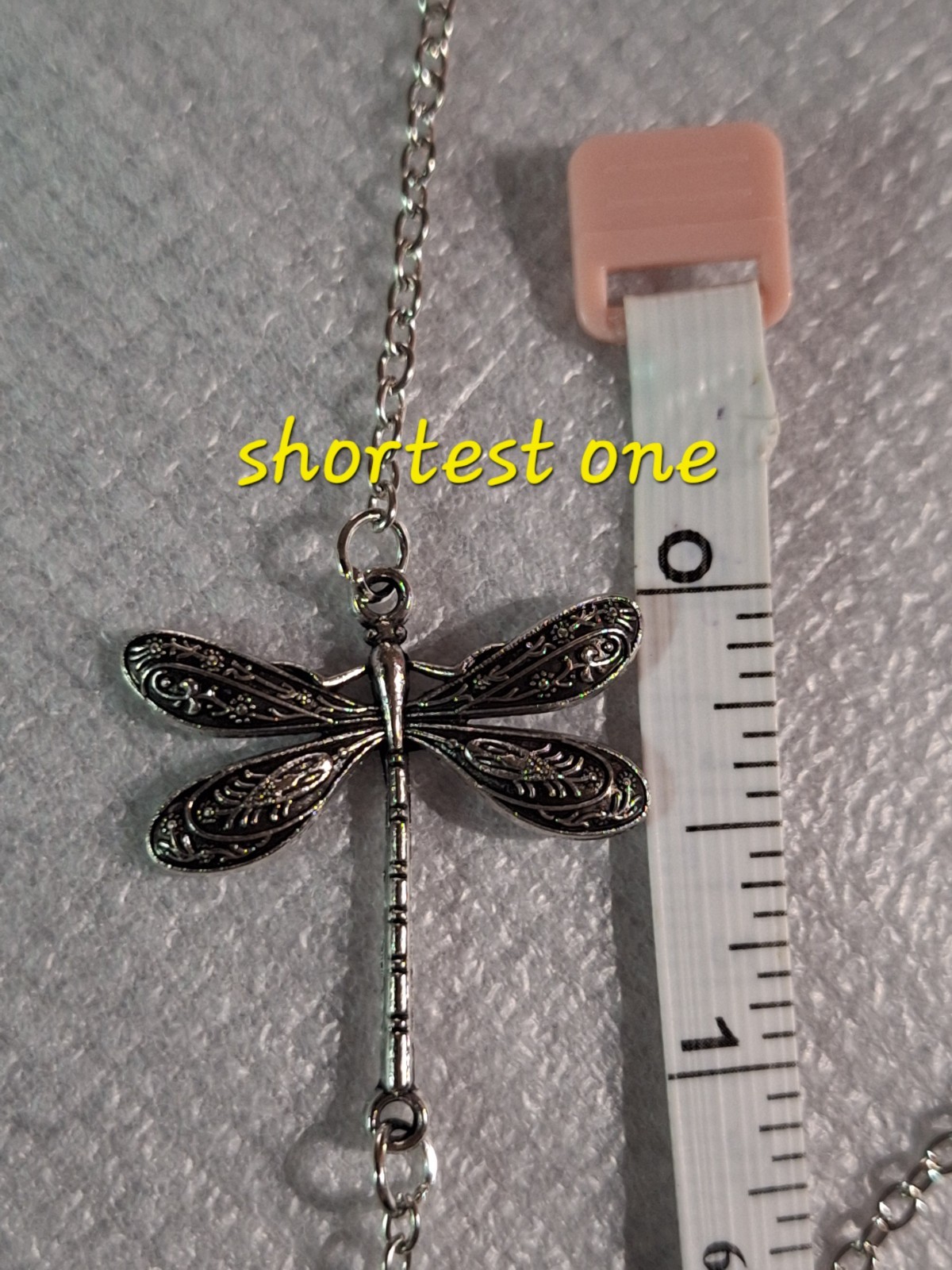 New Gorgeous 3 Dragonfly Pendant Necklace~Silvertone~26″ Chain~See Pics~ #1946