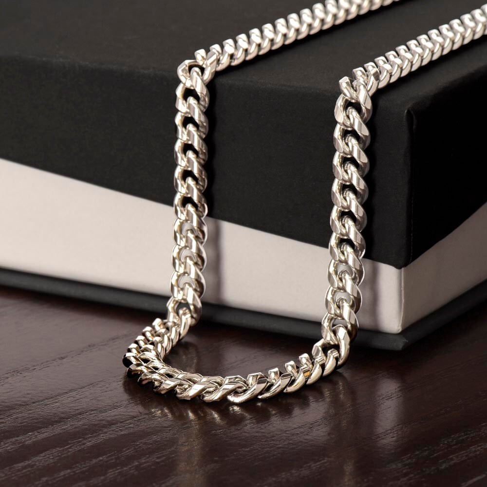 Boyfriend Cuban Chain Necklace, Promise Necklace For Boyfriend, Boyfriend Gift