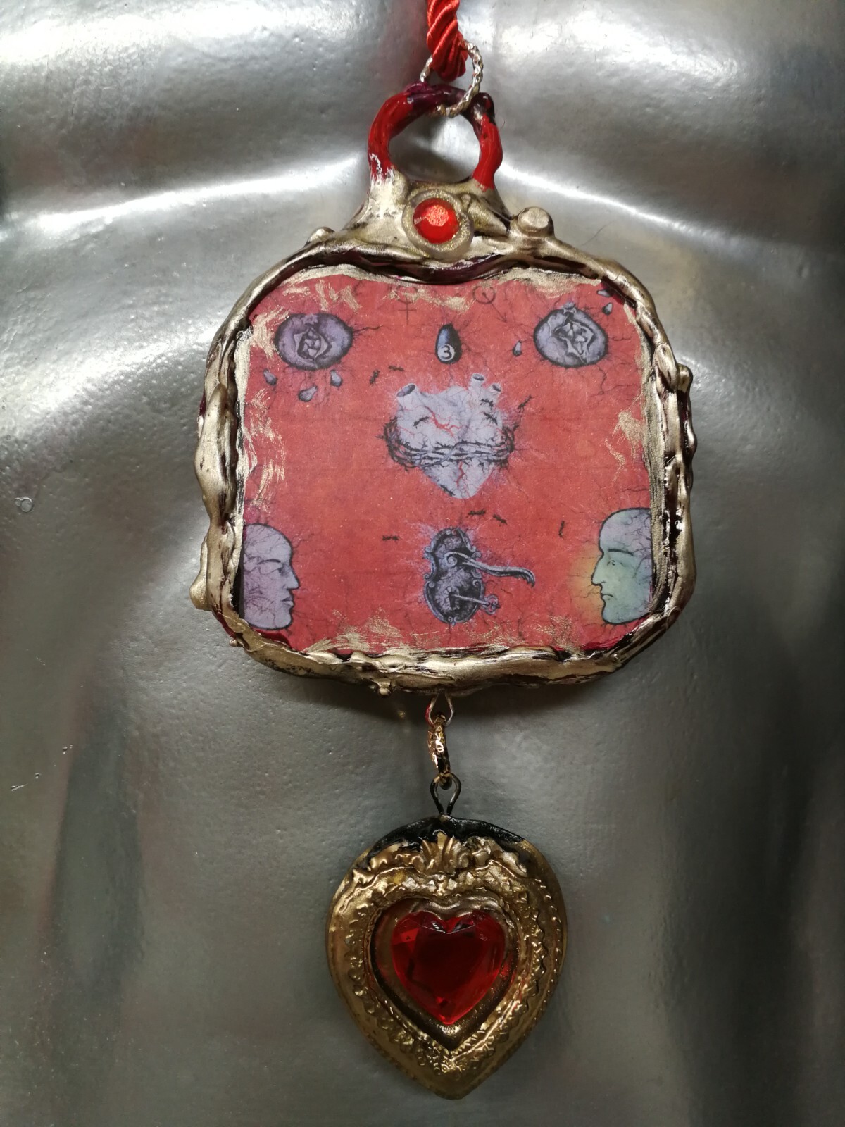 love talisman magic amulet pendant jewelry necklace gothic witch jewellery heart