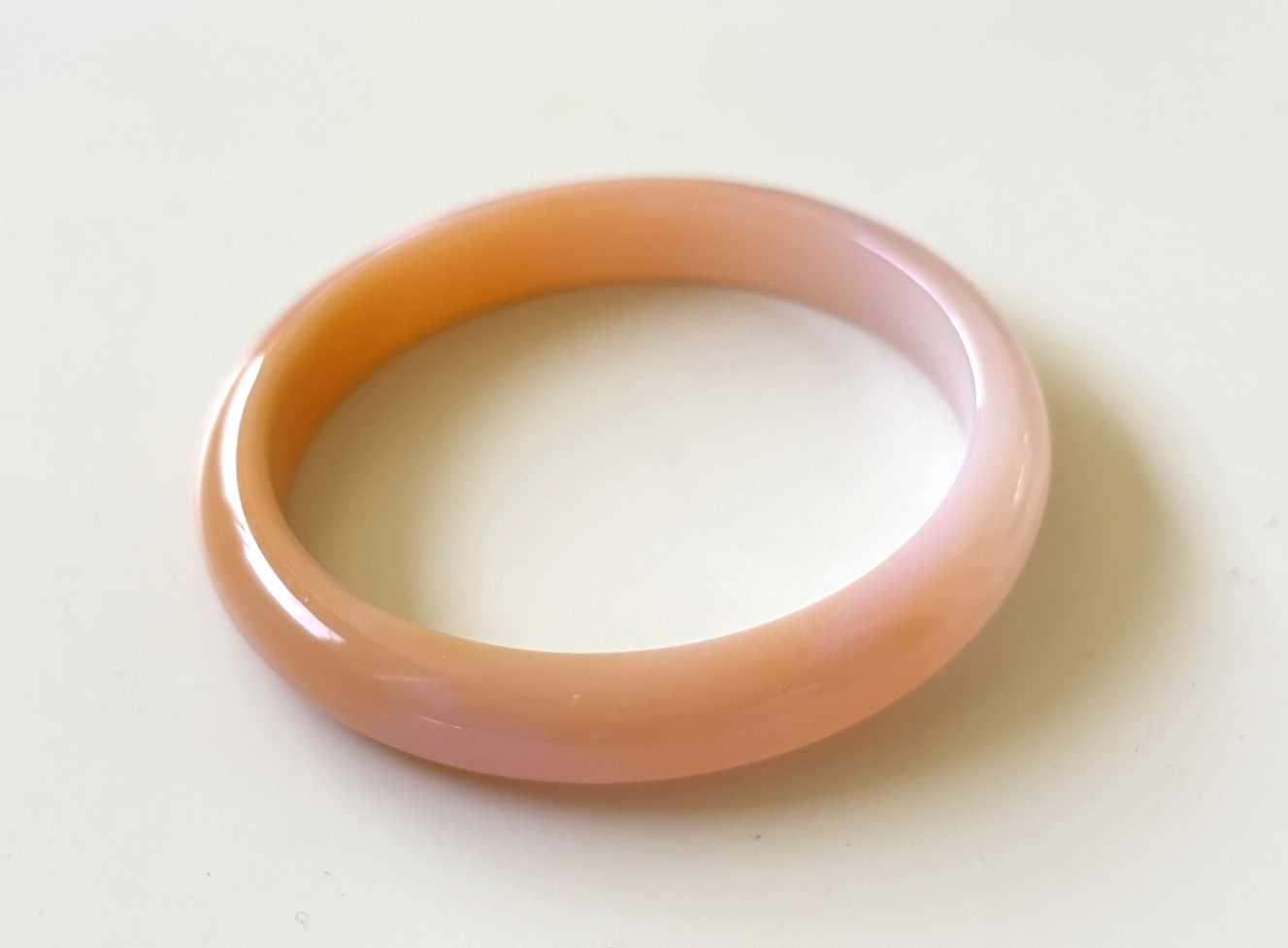 58mm Carnelian Agate Bangles Bracelets Peach Lace Agate Banding
