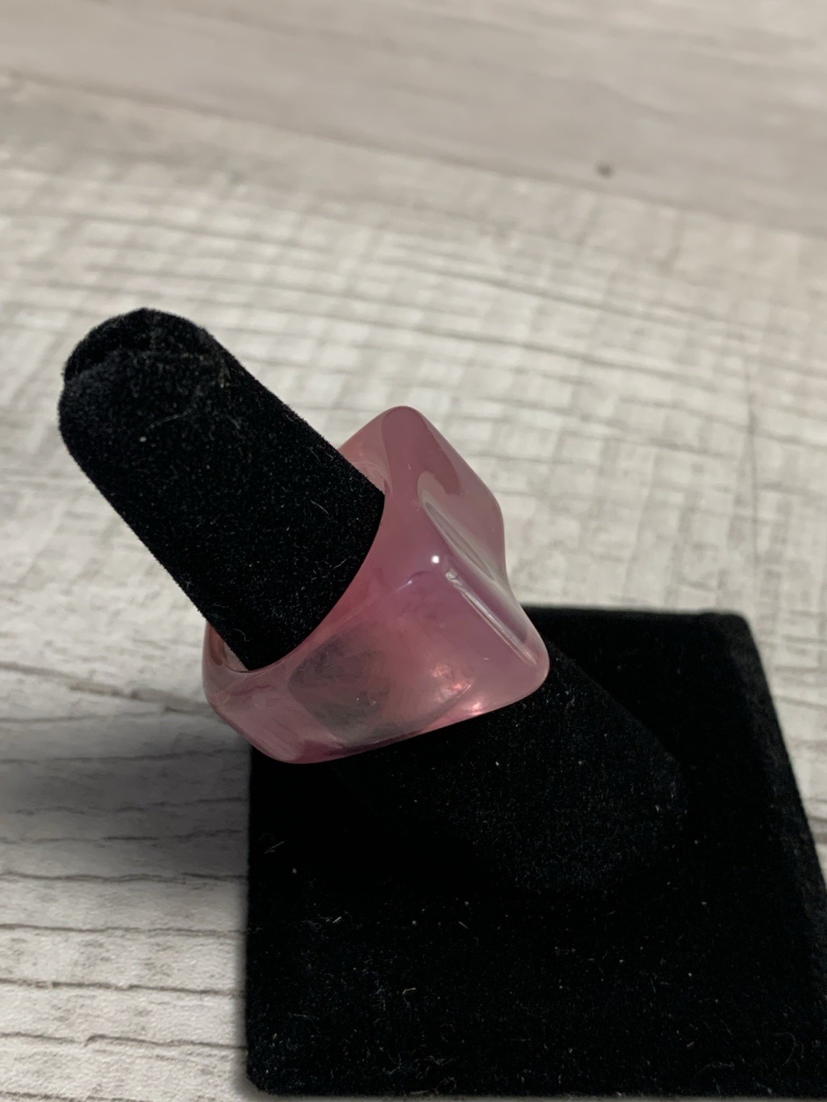Colorful Acrylic Ring – Transparent Resin Geometric Rose Square Irregular Ring