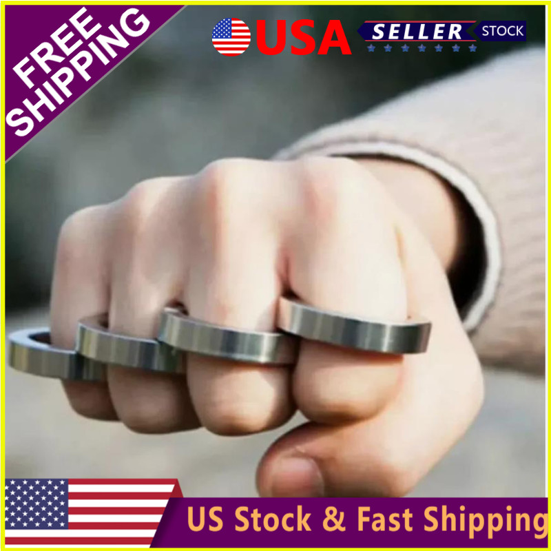 4x Stainless Steel Outdoor Rotatable Folding Ring Color Silver Hiking Men-US