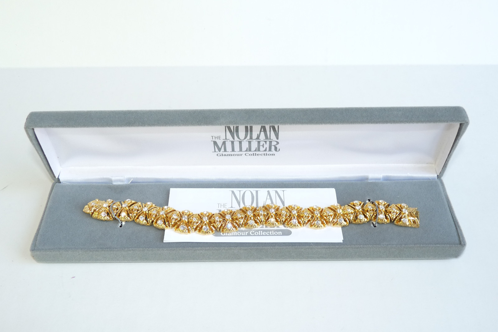 Nolan Miller Glamour Collection Michigan Avenue Gold Crystal link bracelet New