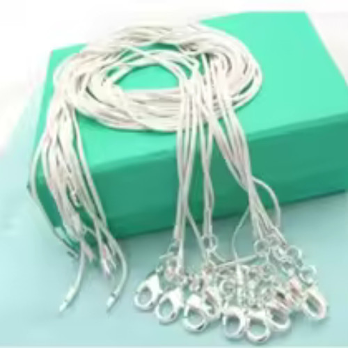 10PCS wholesale 925 sterling solid silver 1MM 16-30inch snake chain necklace