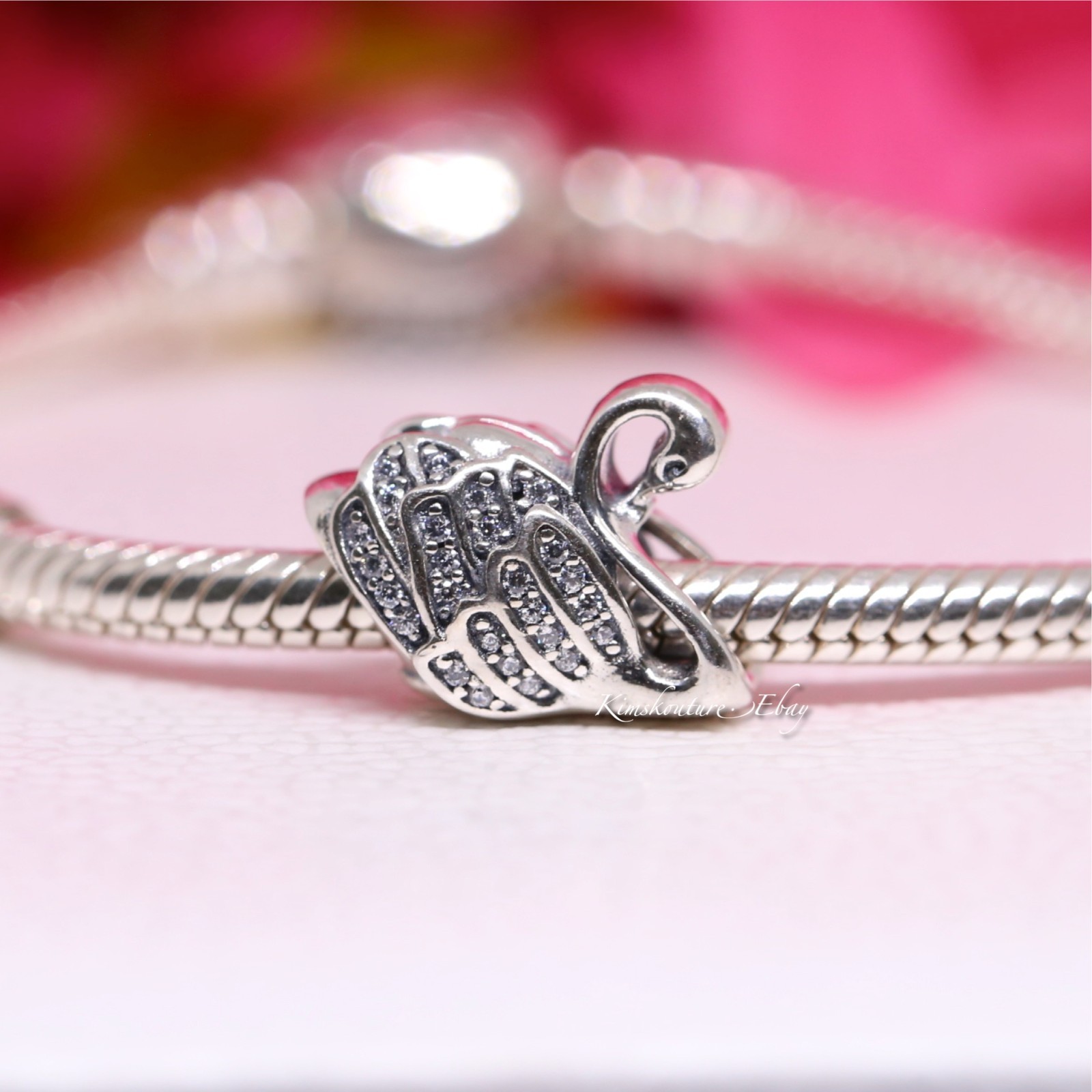 Authentic Pandora Majestic Swan Silver Charm 791732CZ **Retired**