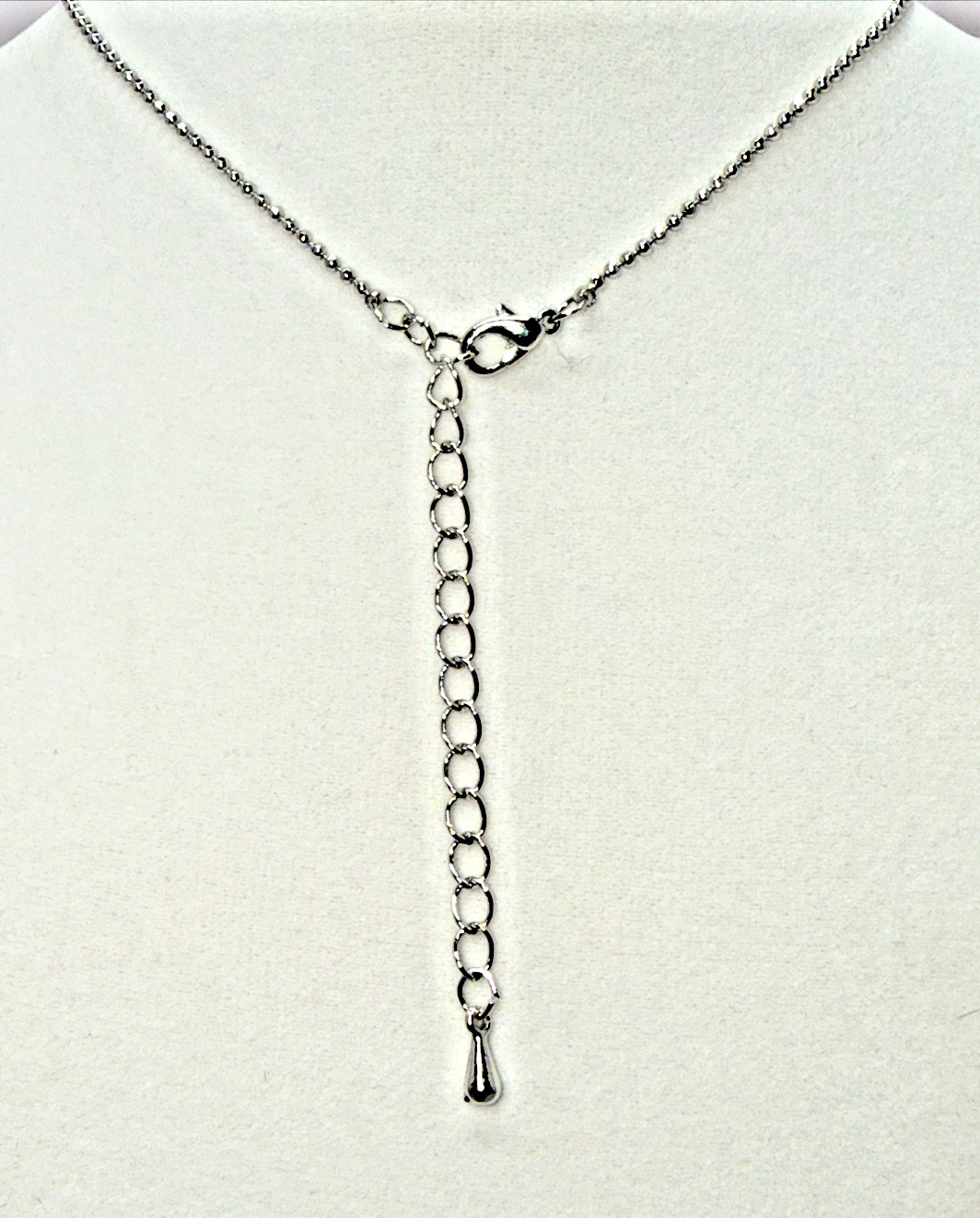 Vintage Silver Tone Rhinestone Star Tassel Lariat Y Necklace Bead Chain Bling