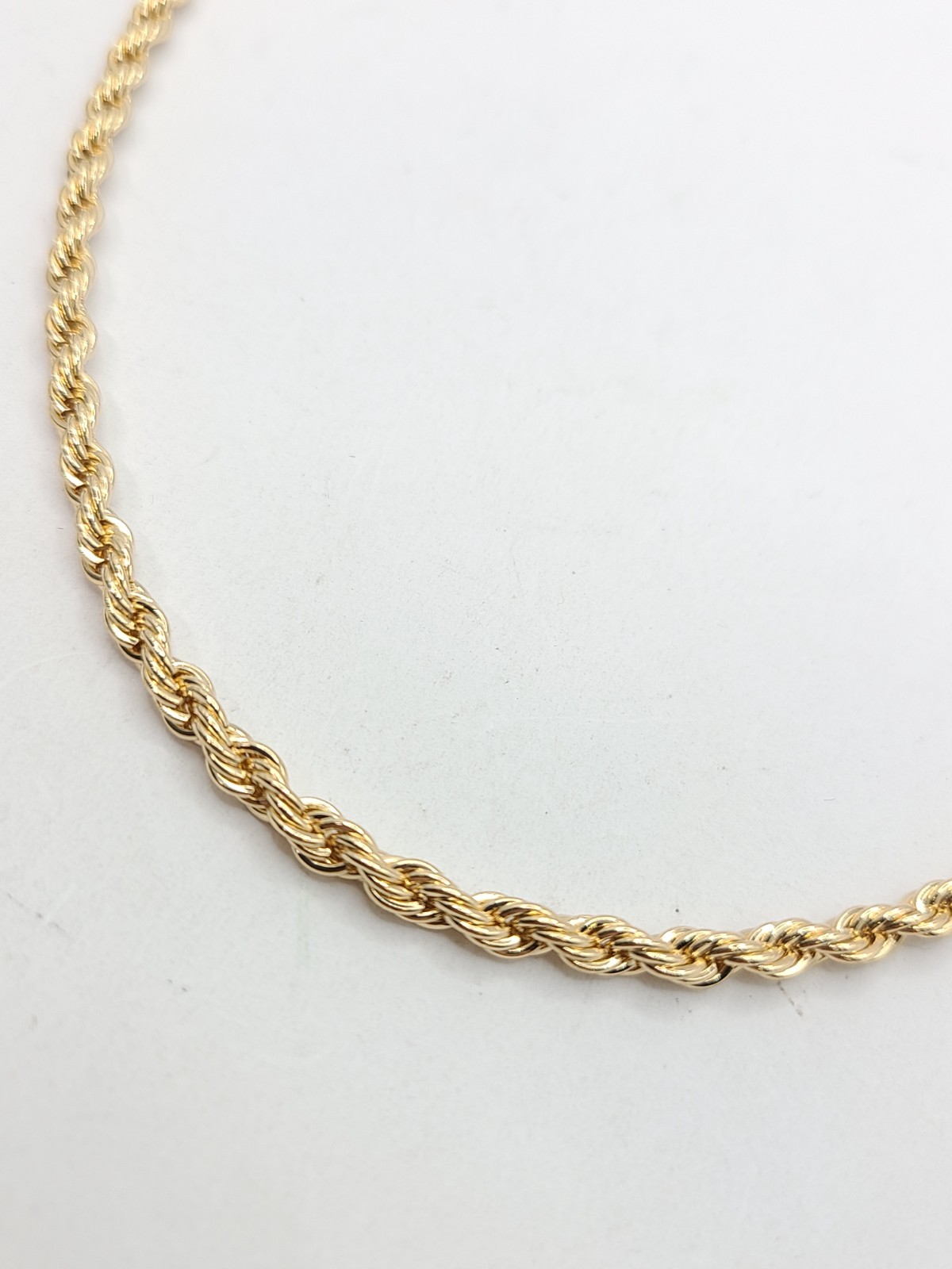 Antropologie 3.5mm Braided Chain Necklace Gold Plated 16″+3″