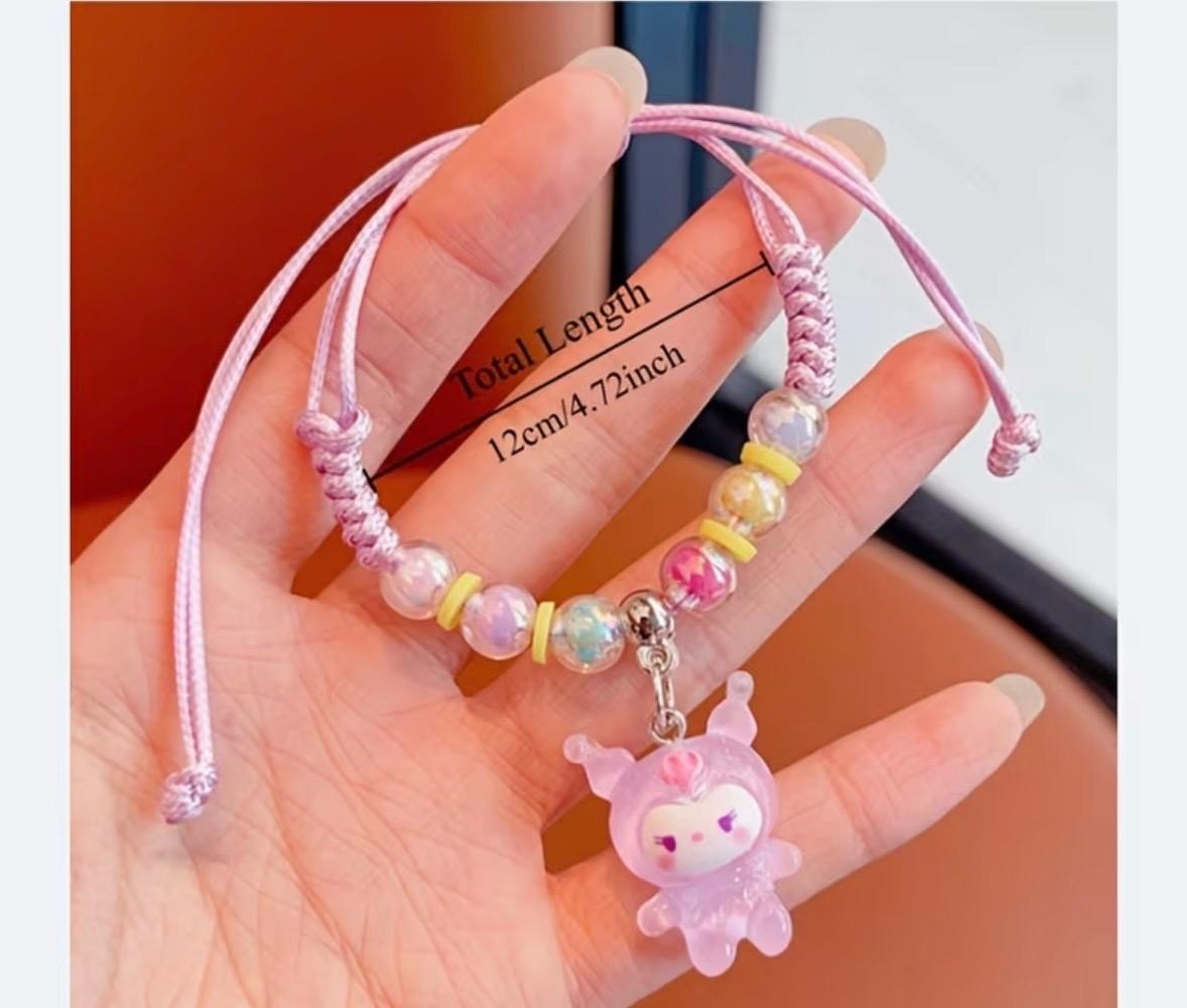 6PCS Kawaii cartoon charm Bracelets Adjustable Colorful beaded Friendship set