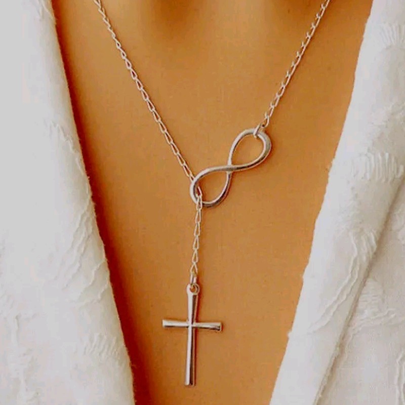 Women’s Fashion JeweIry Infinity Cross Pendant Necklace Trending