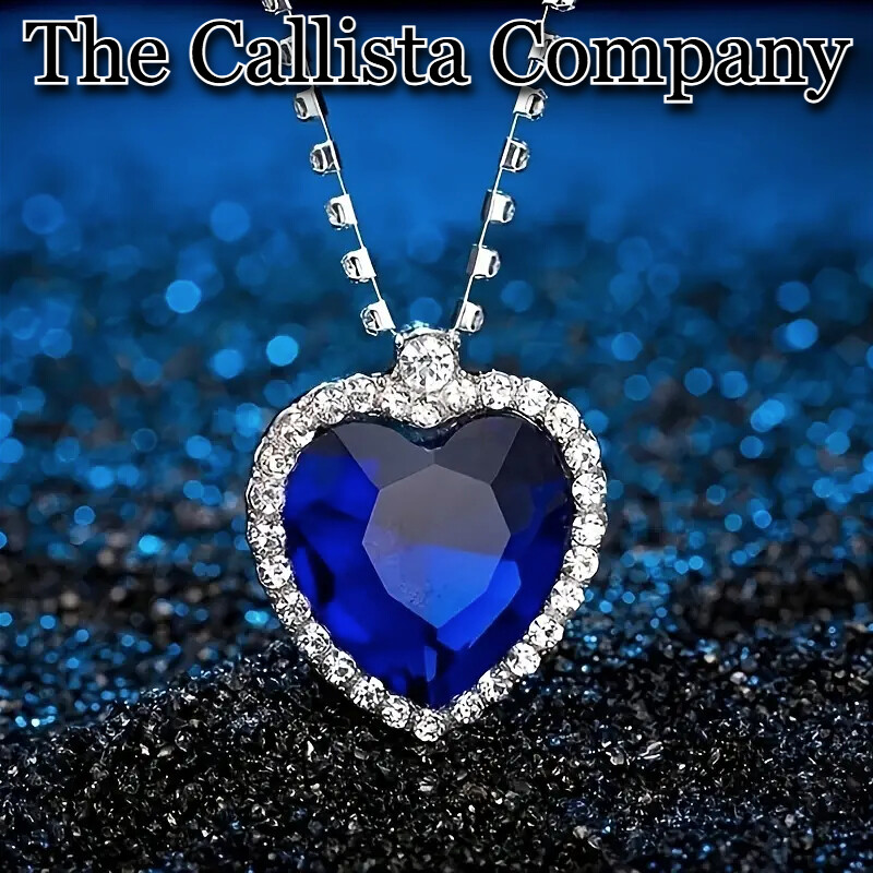 TITANIC BLUE “HEART OF THE OCEAN” PENDANT NECKLACE COMES IN A GIFT BOX WITH BOW