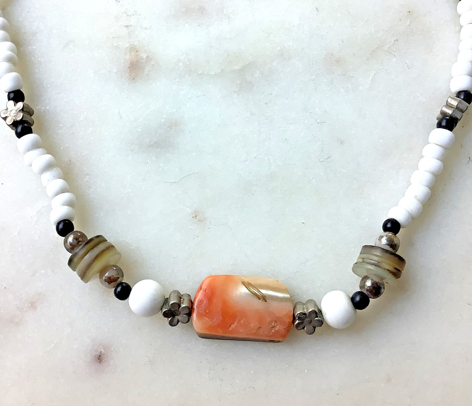 Heishi Shell Necklace Beach Bohemian Ocean Surfer Jewelry