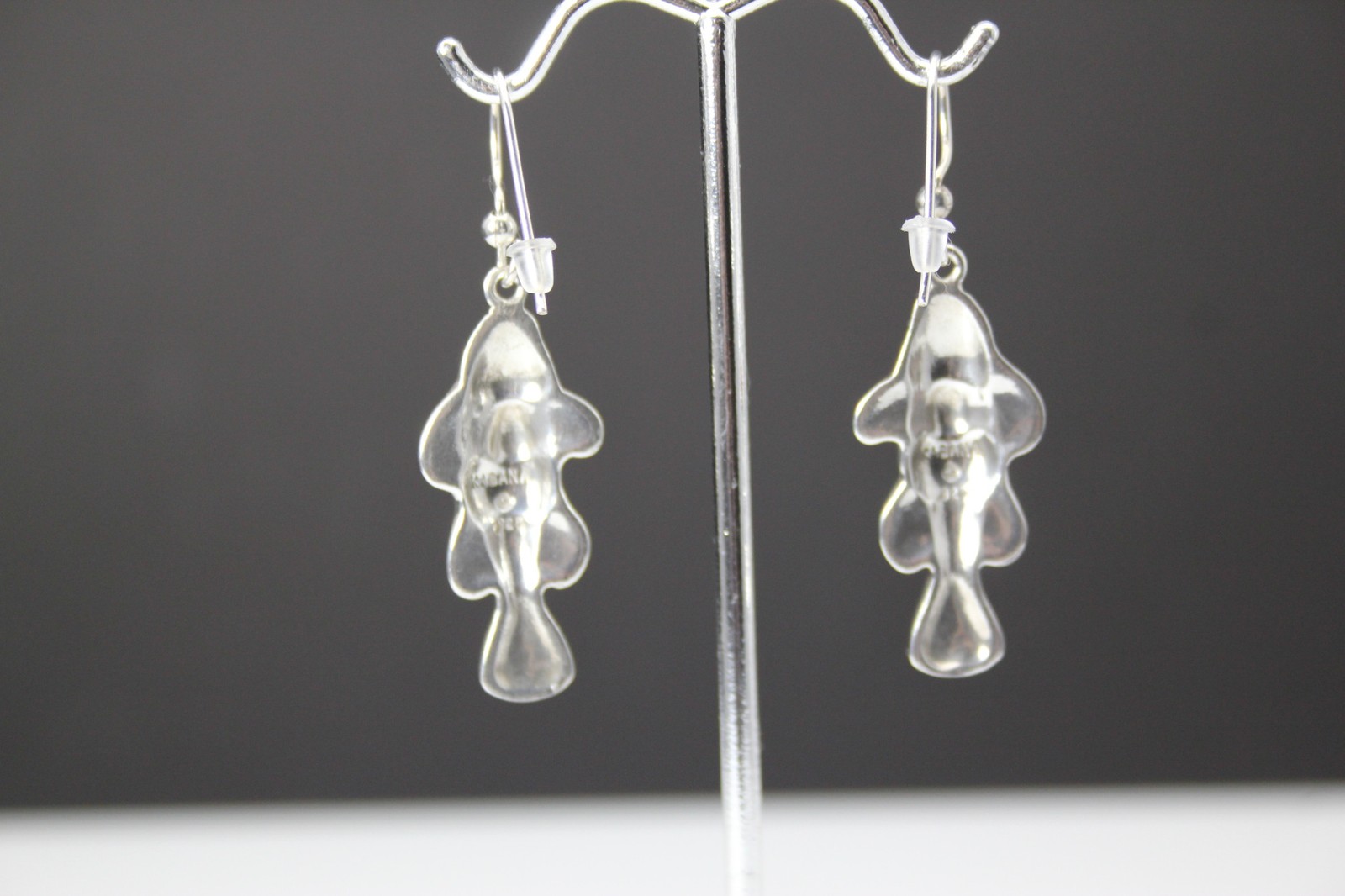 Sterling Silver KABANA Enameled Clown Fish Dangle Earrings 9.5 Grams (EAR5931)