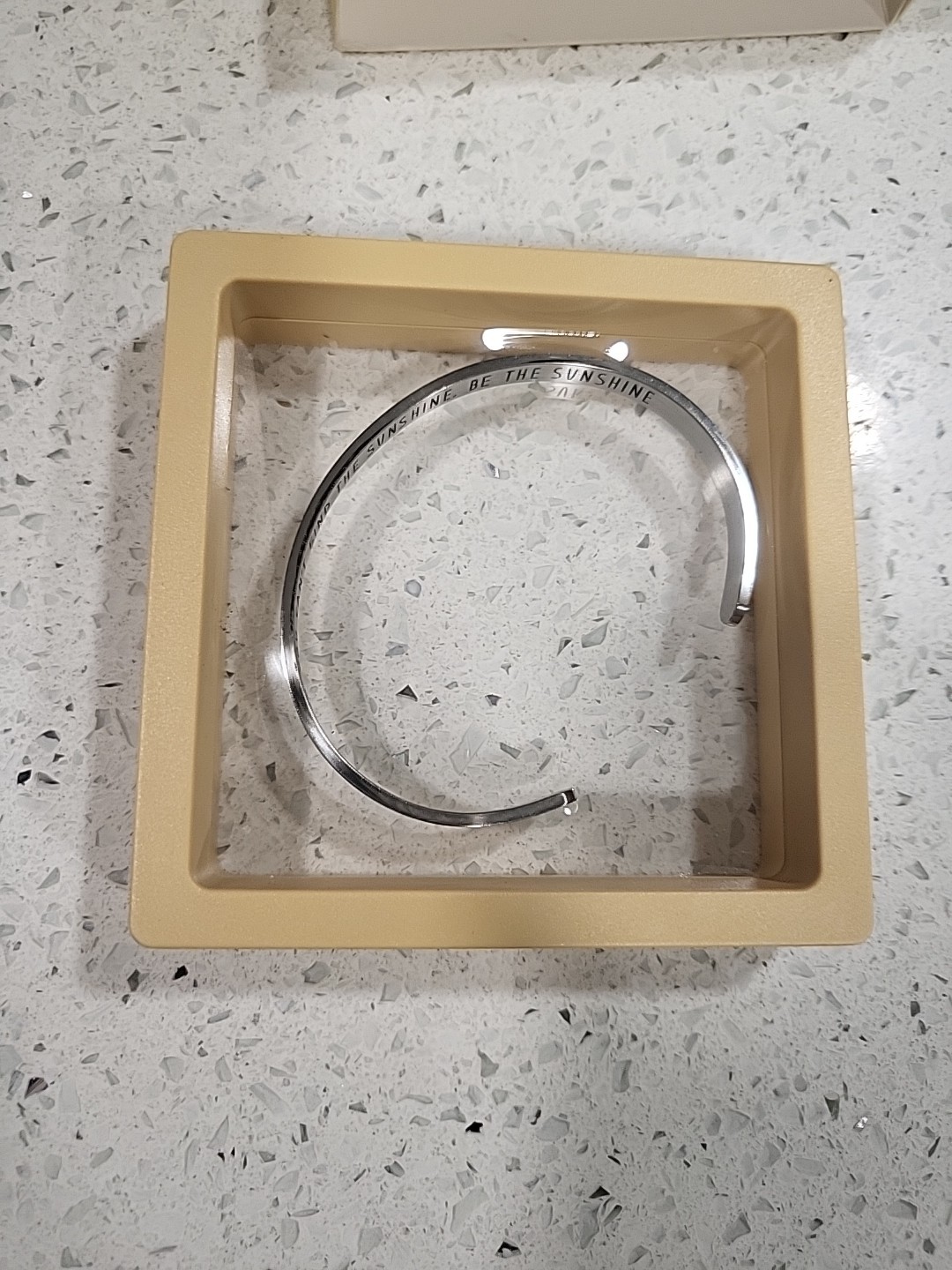 New Stainless Steel Adjustable Engraved Cuff Bracelet “Be The Sunshine”