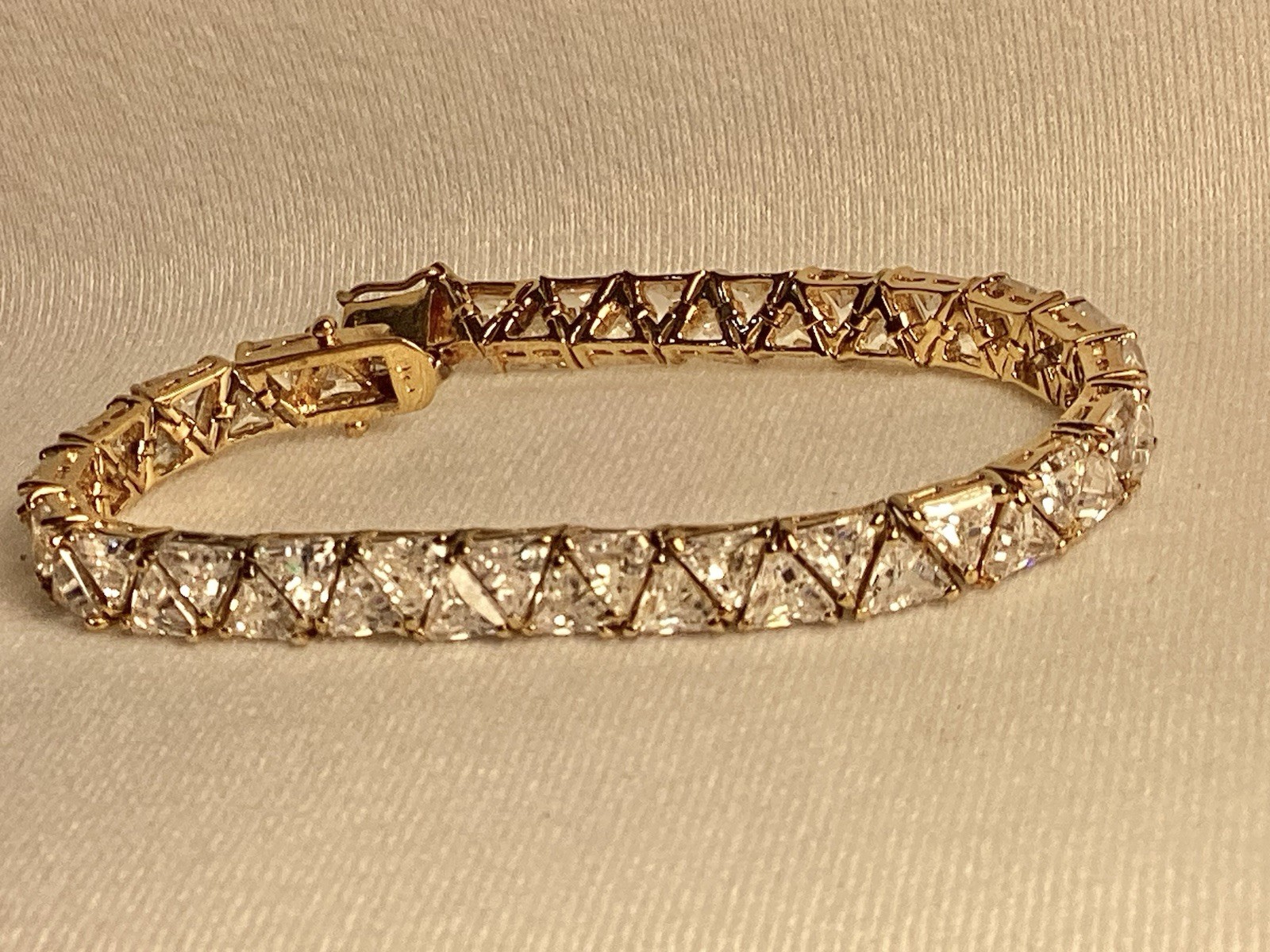 Suzanne Somers Collection Trilliant Bracelet 40ct CZ 7.5 inches