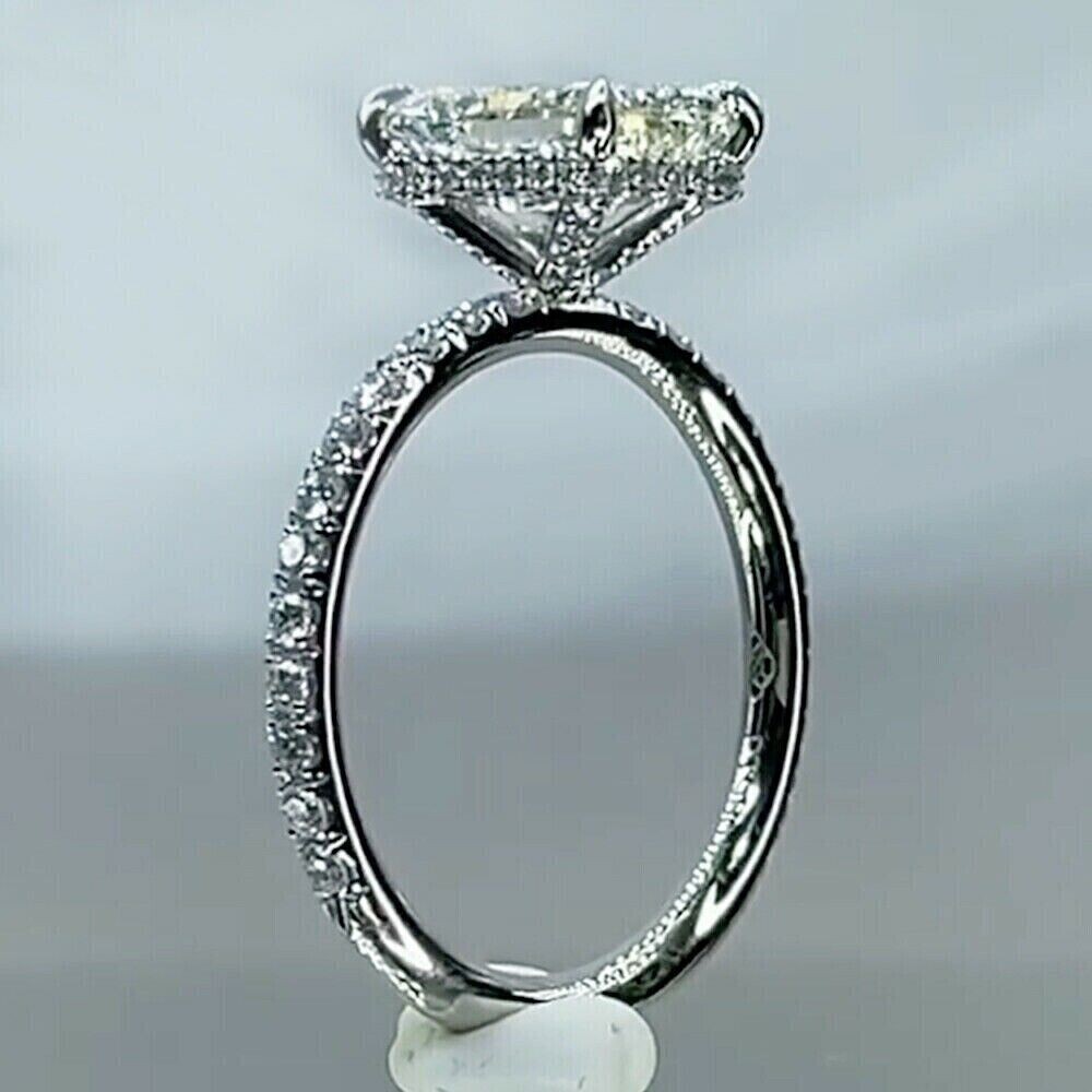 3Ct Radiant Cut Simulated Diamond Women’s Engagement Ring 14k White Gold Plated