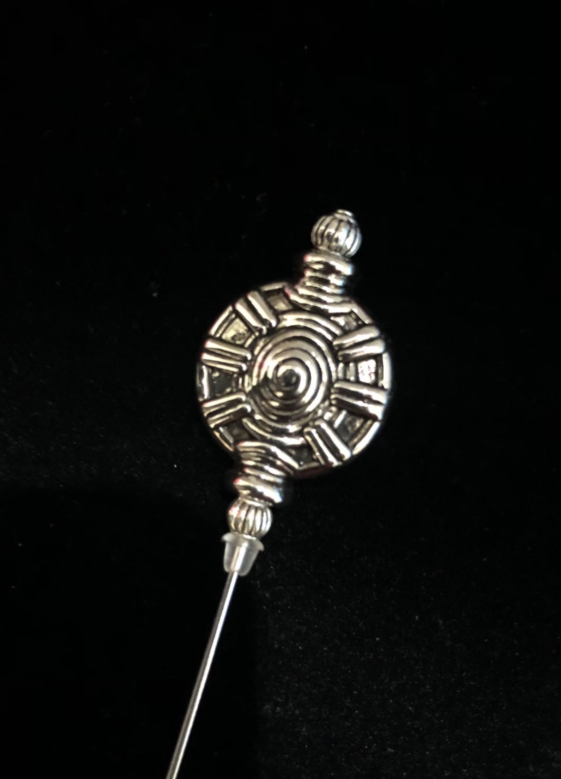 Long Handmade Silver hatpin – 15cm/6inches