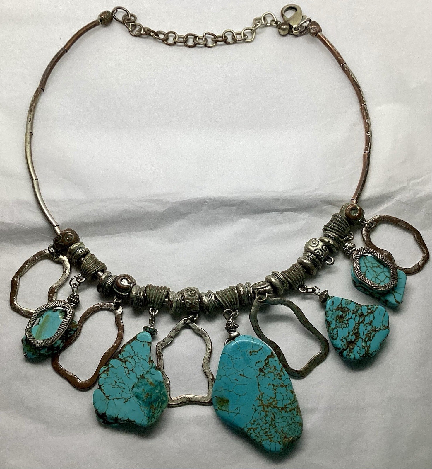 Lot of 4 Faux Turquoise, Lapis, Coral, Costume Necklaces Southwestern Style
