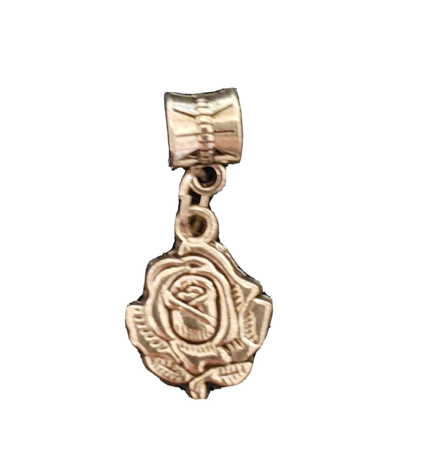 SINGLE SIDED ROSE FLOWER CHARM SPACER FITS EUROPEAN CHARM BRACELET