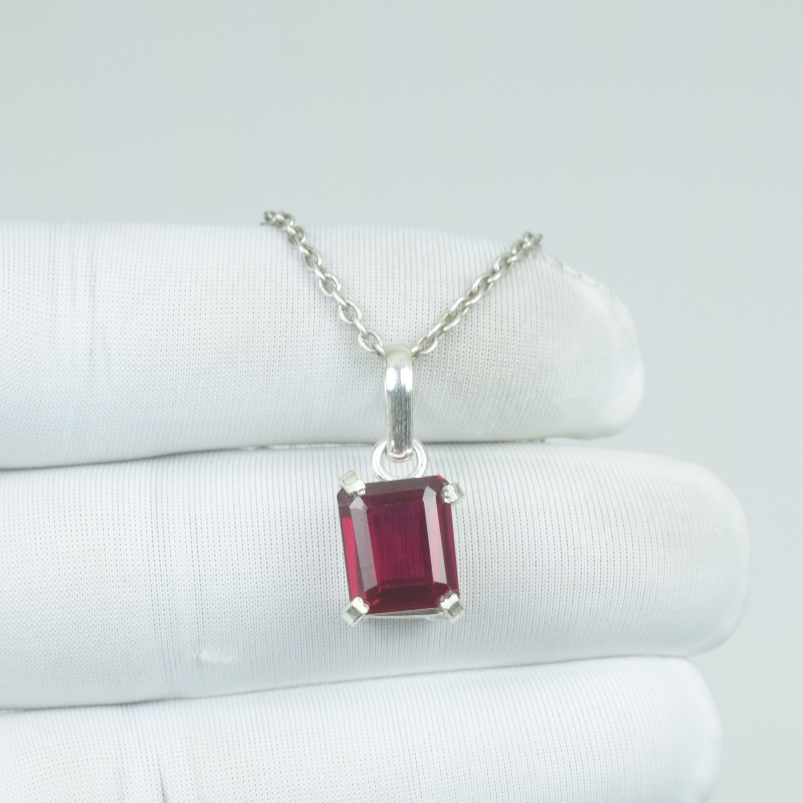 AAA 925 Sterling Silver Garnet Pendant Jewelry, Boho Handmade Gift 16Cts Gems,