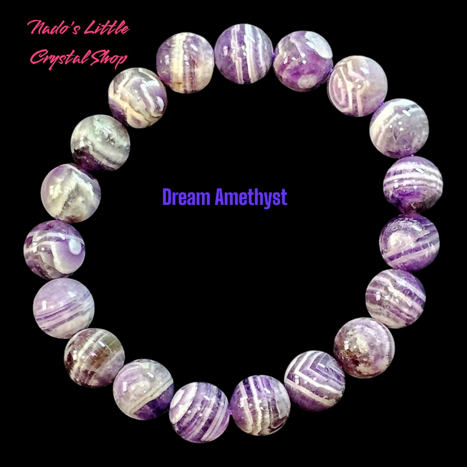 Dream Amethyst Natural 9.8mm Crystal Bracelet