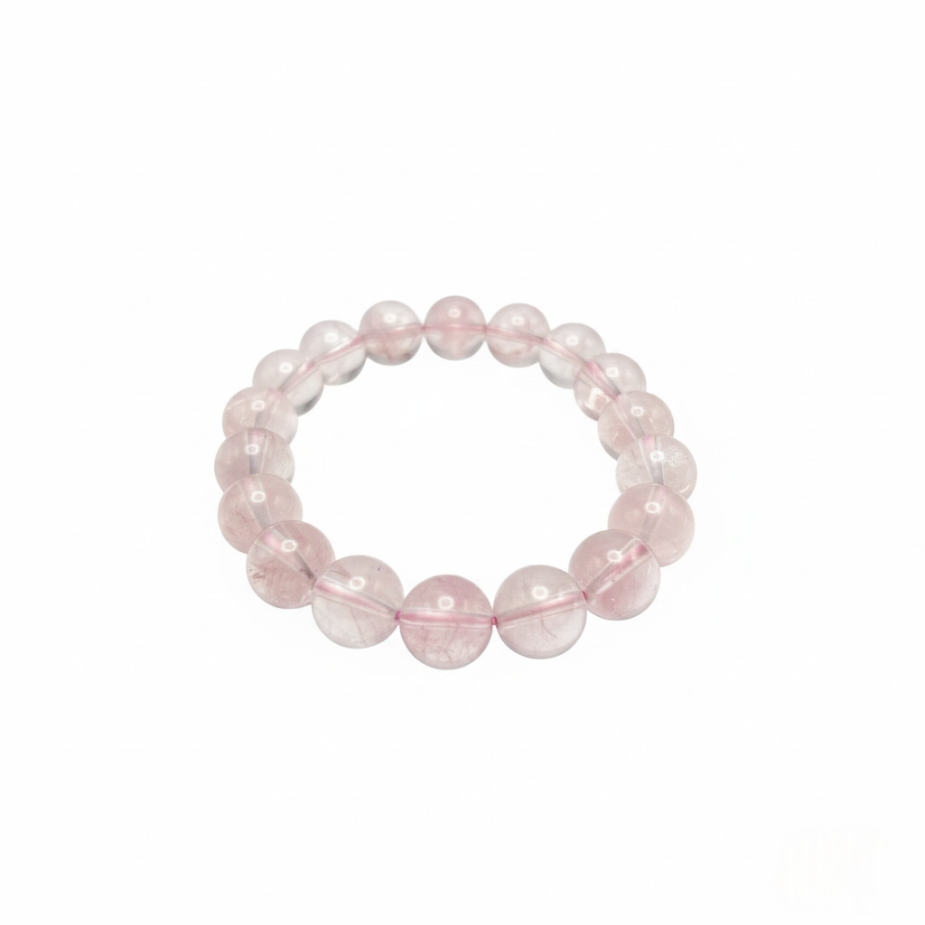 Natural Rose Quartz Bracelet 11mm Beads 18cm Handmade Crystal gift for her